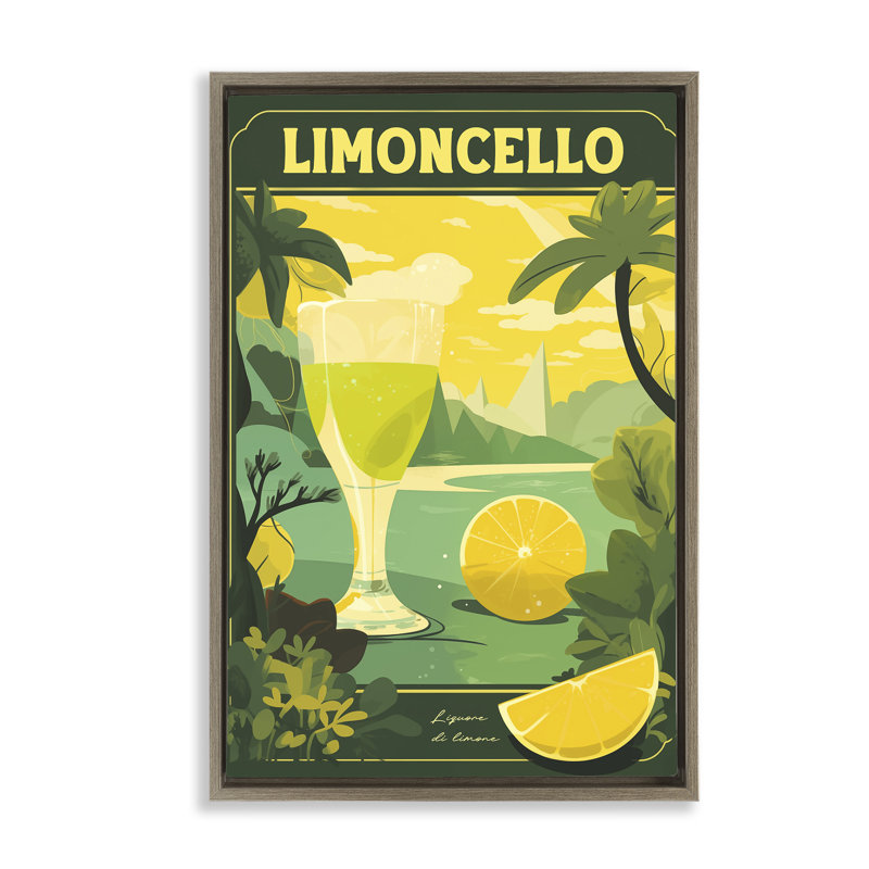 Cocktail de citron dans un cadre flottant de scène tropicale, design par Andreas Magnusson, H 25 po x l 17 po