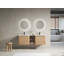 Meuble-lavabo mural avec lavabo en céramique blanche et tablettes de rangement et 2 portes à fermeture en douceur, emballage KD-1355024584