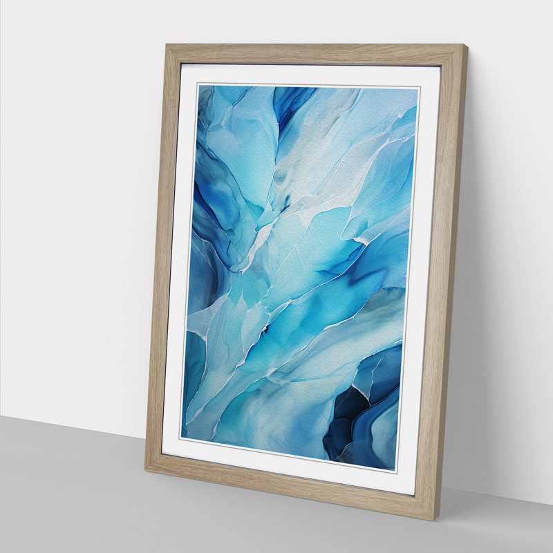 Glacier Abstract - Framed Print, Oak, 46cm H x 34cm W x 2cm D