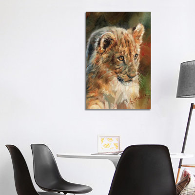 Lion Cub 1 Piece Wrapped Canvas Painting