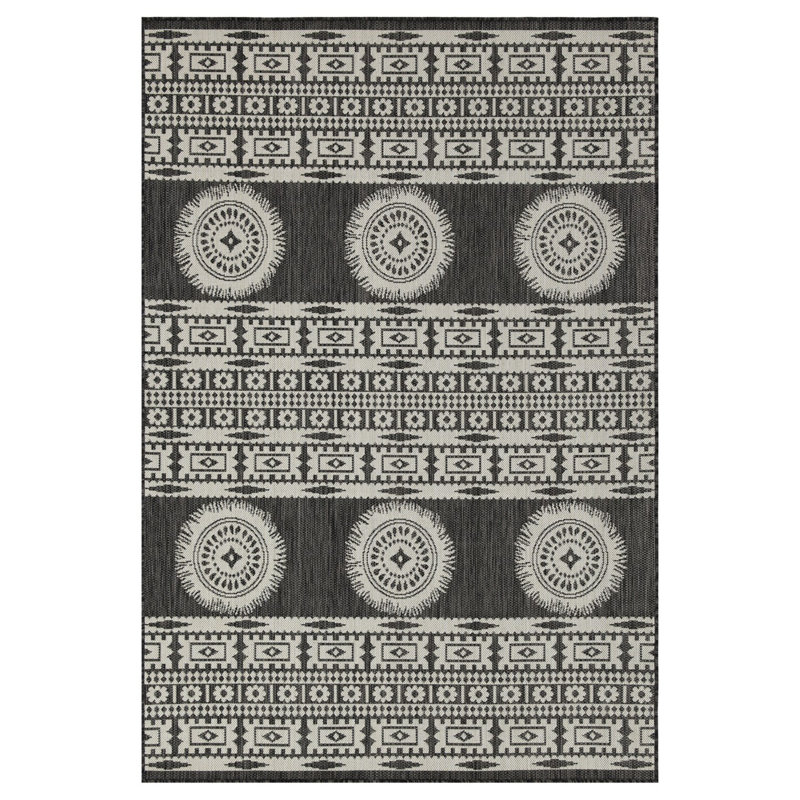 Anthracite 7 pi. 10 po X 10 pi 3 po Tapis intérieur / extérieur, Rectangle 7 pi 10 po x 10 pi 3 po
