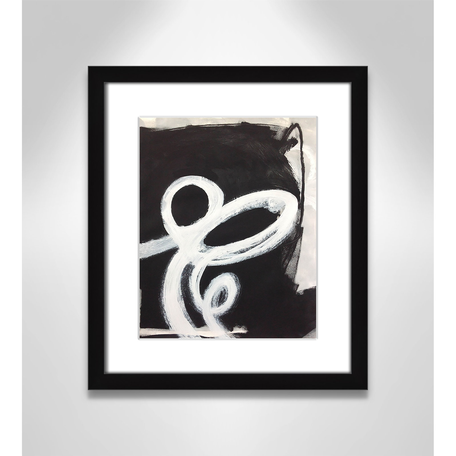 Bronte "Swirly Swirls II" Print, 15" H x 13" W x 1.25" D, Black Single Picture Frame, Yes