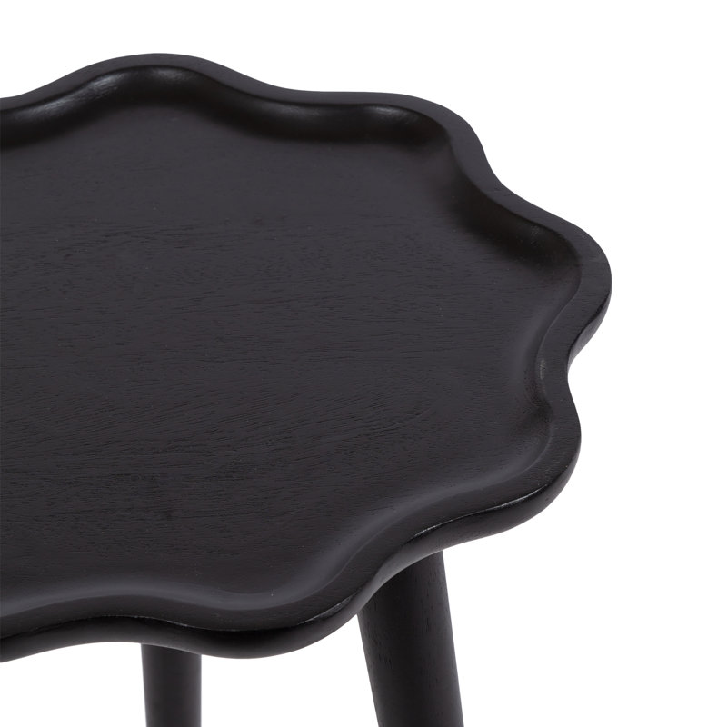 Table de bout en bois massif Kalid, Noir, 22" H x 15" W x 15" D