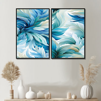 «Oceanic Mirage Tropical» - art mural bleu tropical
