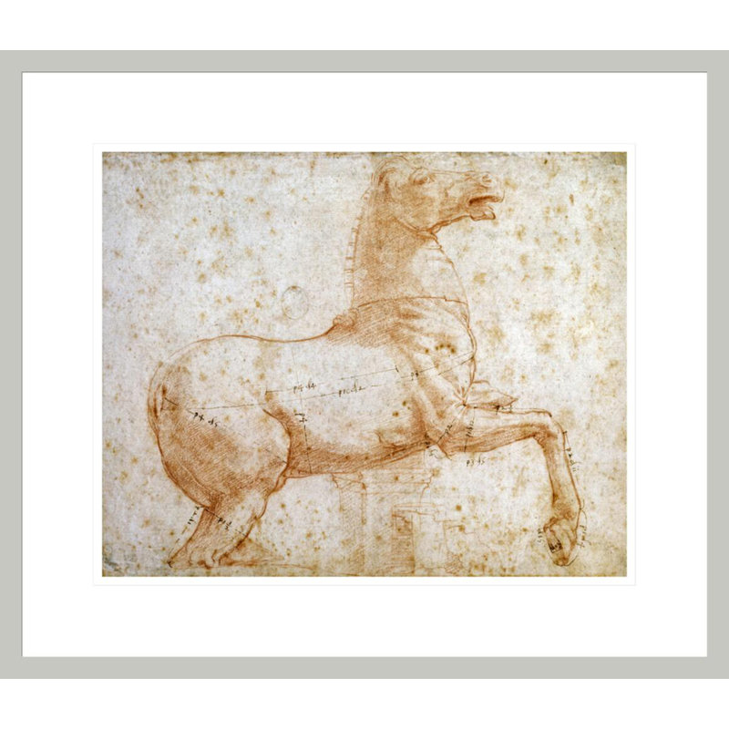 Étude de l'un des chevaux de marbre Quirinal par Raphael - Impression Giclée encadrée, H 17,75 po x l 20,58 po