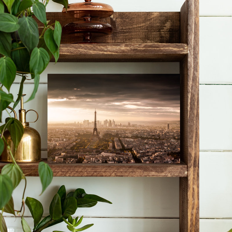 «Paris Golden Hour», reproduction d'art dramatique abstraite contemporaine, art mural, H 12 po x l 18 po