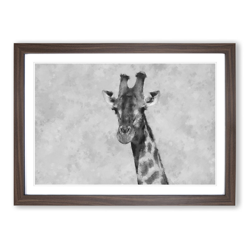 Giraffe Vol.3 - Framed Print, 27cm H x 36cm W x 2cm D, Walnut Framed