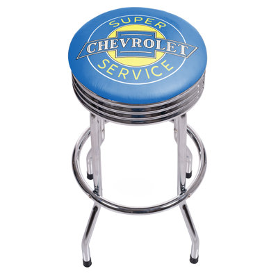 Chevy Super Service Swivel Upholstered Counter Stool