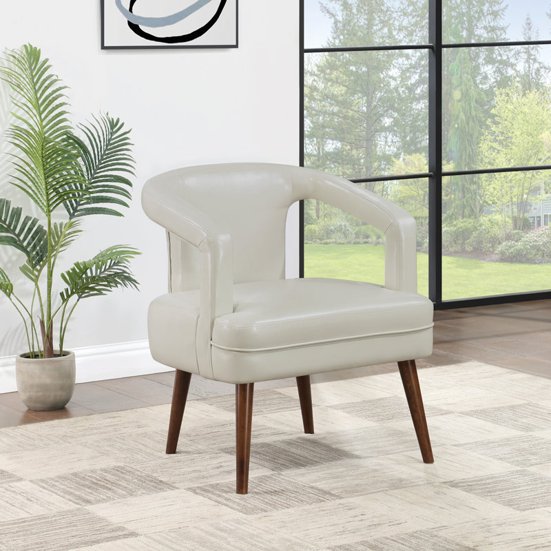 Chaise d'appoint Jetton, Similicuir crème