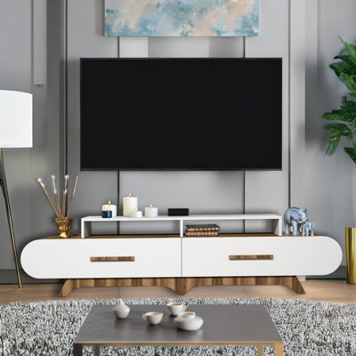 2 Spacious Cabinets TV Stand For Tvs Up To 88''