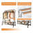 Sturdy Metal Double Rodding Clothes Rack With Wheels, Portable Clothing Rack With Shelves & Hooks, Heavy Duty Garment Racks for Hanging Clothes, Multi-Functional Closet Rack for Bedroom, Black