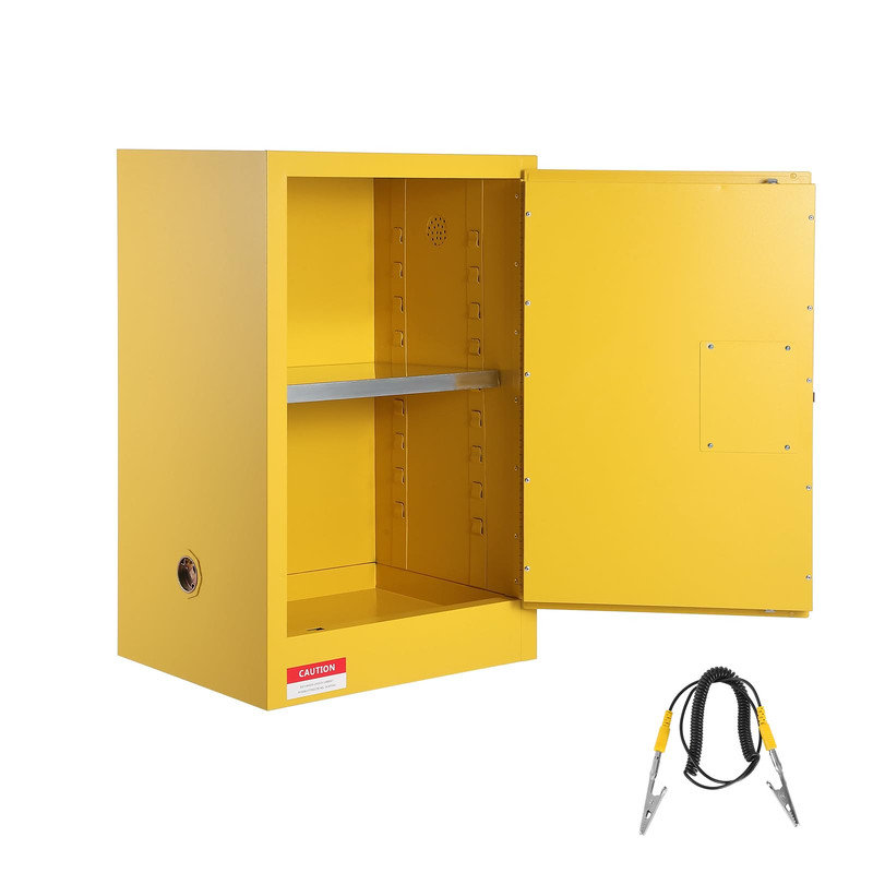 Hazardous Storage Flammable Cabinet – Fire Resistant Safety for Liquids, Ventilated, Adjustable Shelf, Spill Tray