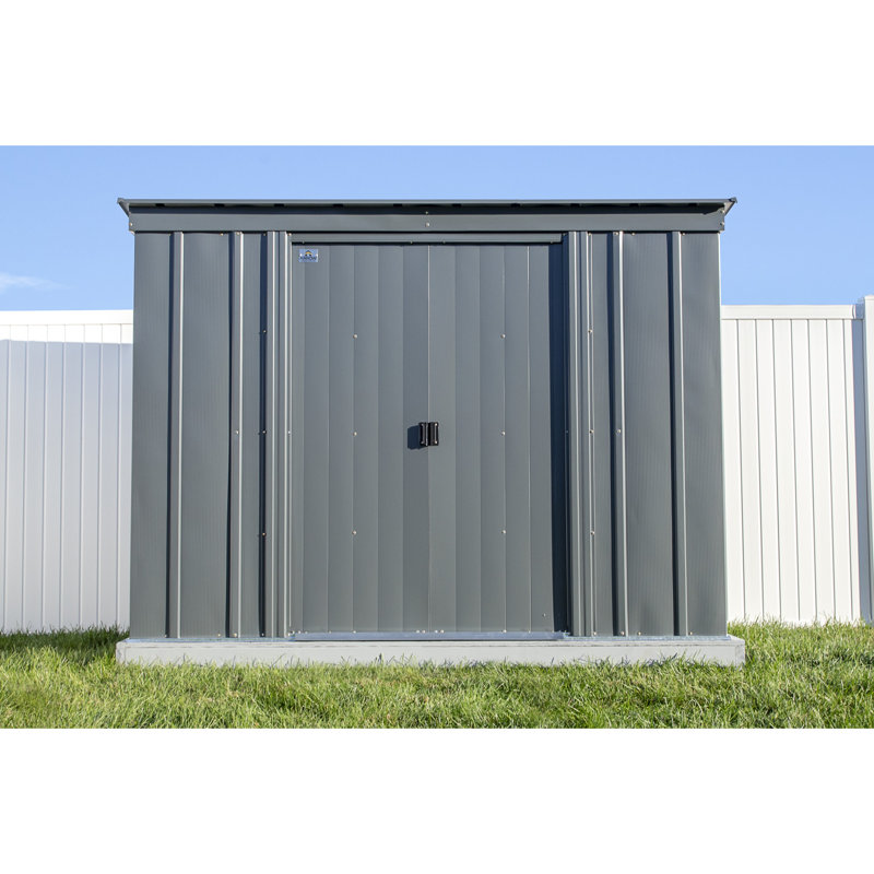 8 ft. x 4 ft. Charcoal Galvanized Steel Storage Shed