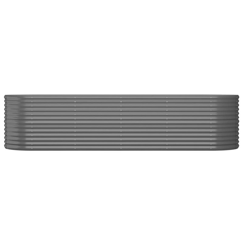 Garden Raised Bed Powder-coated Steel, Grey, 68 cm x 367 cm x 140  cm