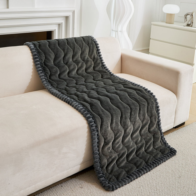 Coussin moelleux en fourrure de vison, coussin de canapé ondulé antidérapant, housse de canapé luxueuse très épaisse