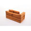Lit escamotable en chenille de style rétro, de couleur orange - coussin amovible et moelleux pour la détente, base pliable du lit du salon, revêtement en teinture