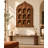 Carved Solid Teak Wood 9-Niche Arch Wall Display Shelf