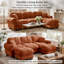 Ensemble de canapé modulaire 104 po avec 3 coussins et 2 repose-pieds en terre cuite orange 104 po-244478162-244478164