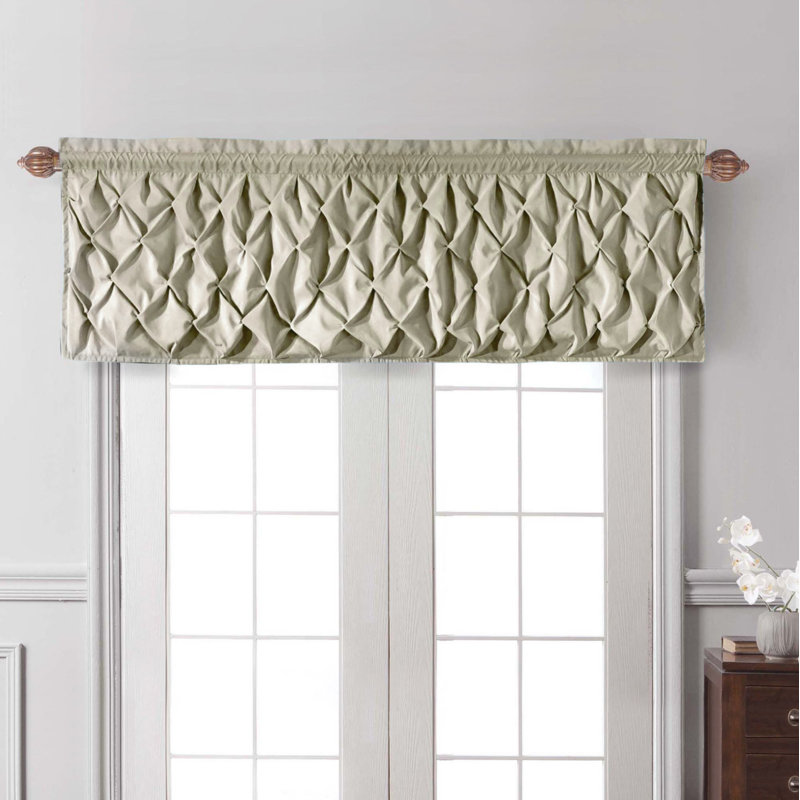 Modern Window Valance with Rod Pocket, Antique White