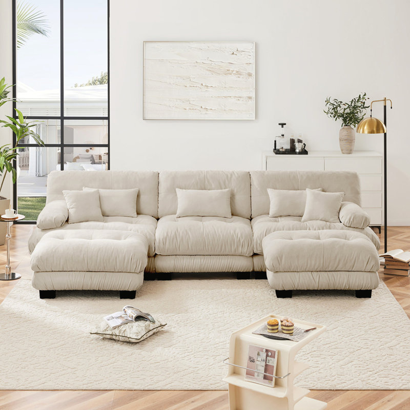 Canapé modulaire Boneless Luxury, Chenille café clair