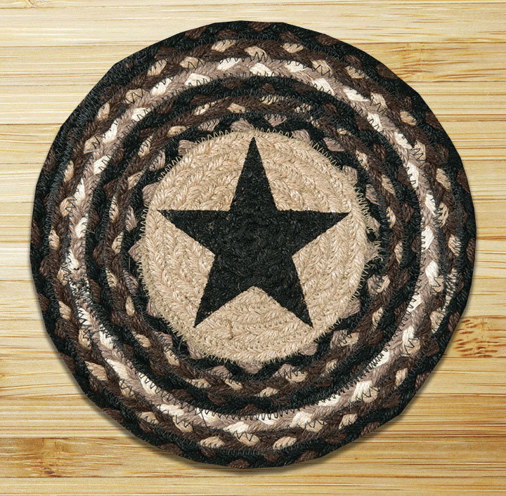  Black Star Printed Round Trivet 10"x10"