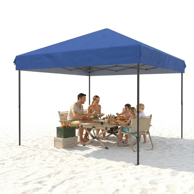Tente à auvent escamotable 10 x 10, abri facile à monter en fer robuste avec tissu Oxford 210D, abat-jour portatif pour le camping