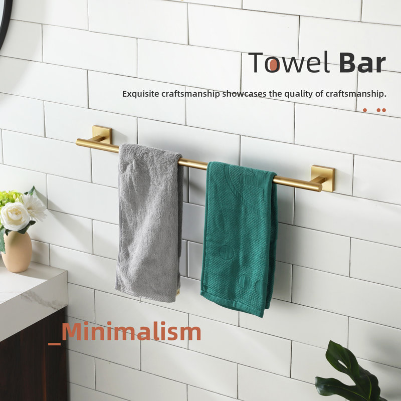 5 Piece Bathroom Hardware Set, Brushed Gold