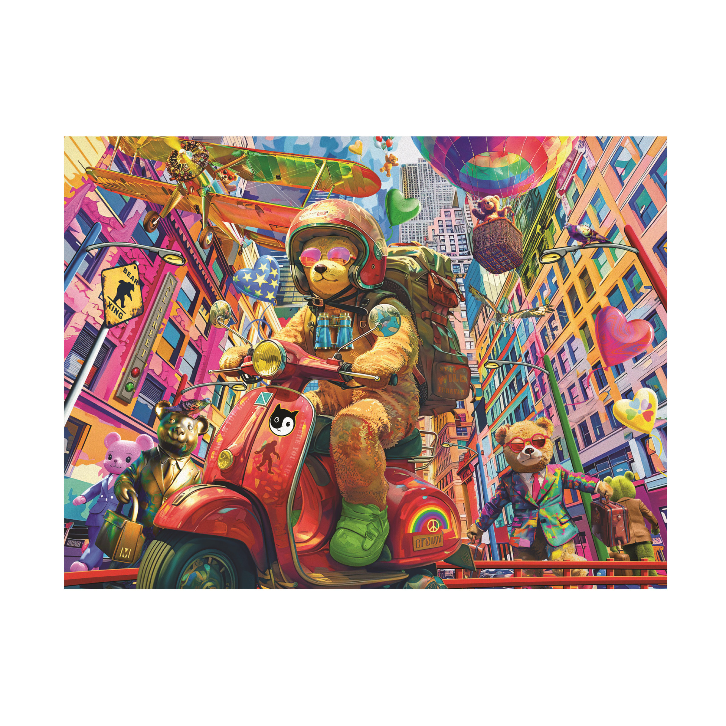 Winston Porter Michael David Ward Teddy On The Go! Canvas Art | Wayfair