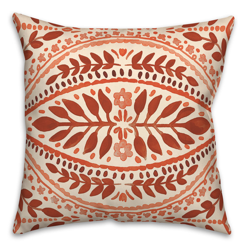 Housse et insert de coussin extérieur d'extérieur, Orange, Floral 4