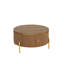 Table basse ronde avec 2 grands tiroirs de rangement