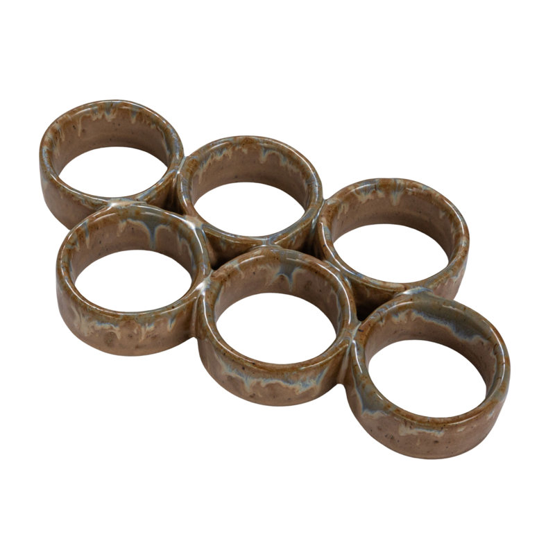 Stoneware Egg Holder with Reactive Glaze