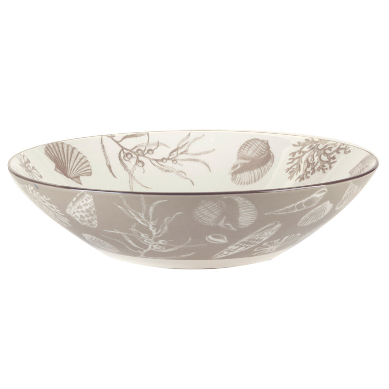 Seaside Multicolor Ceramic Soup and Pasta Bowls, Set of 6