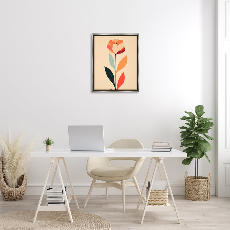 «Retro Hue Flower Floater Frame» par Walker Noble sur, Cadre flottant gris lustré, H 31 po x l 25 po