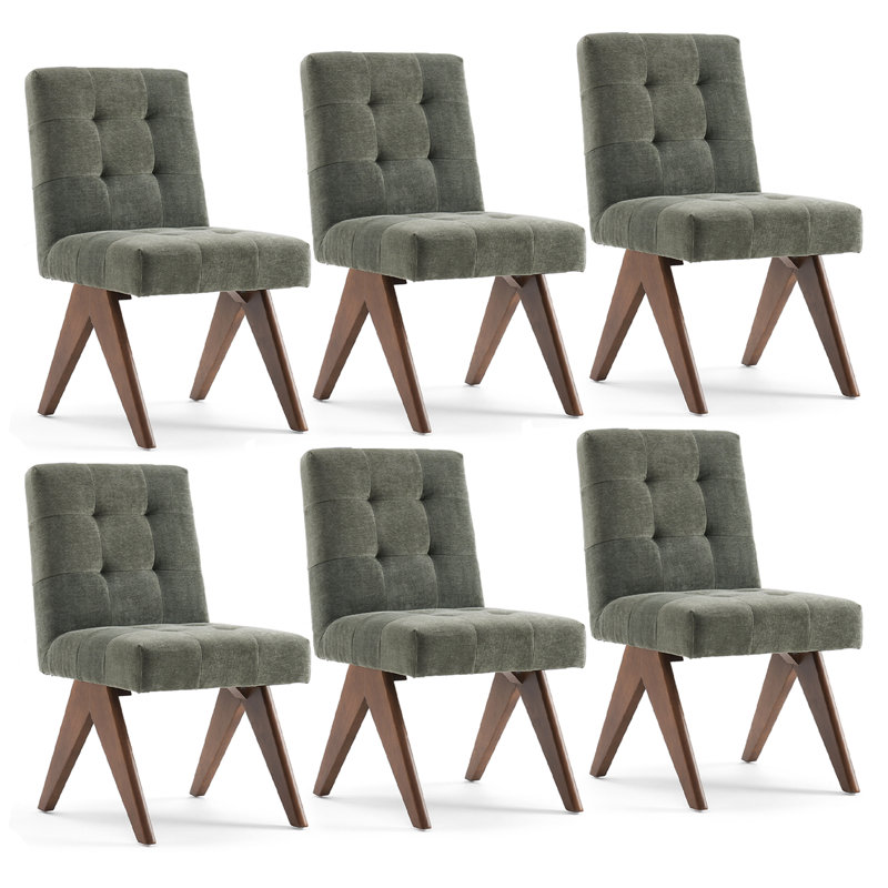 Chaise d'appoint rembourrée en lin Turfed, Vert