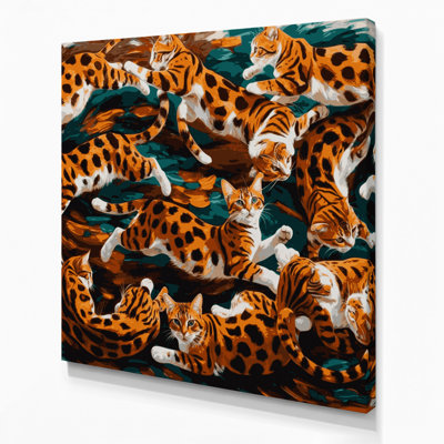 Chat brun du Bengale, art mural sur toile