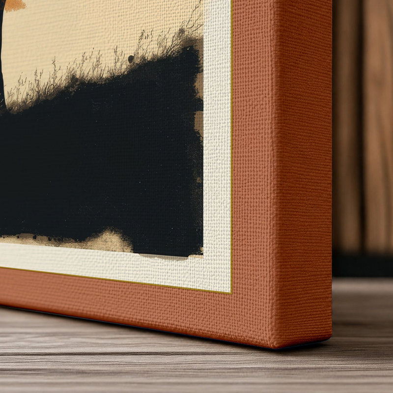 Autumn Tree Boho - Wrapped Canvas, 36x24 - 91.4 x 61.0 cm, Terracotta Border