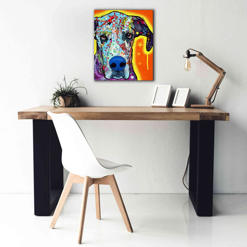 «Great Dane» par Dean Russo - reproduction d'art sur toile tendue, H 24 po x l 20 po x P 0,75 po
