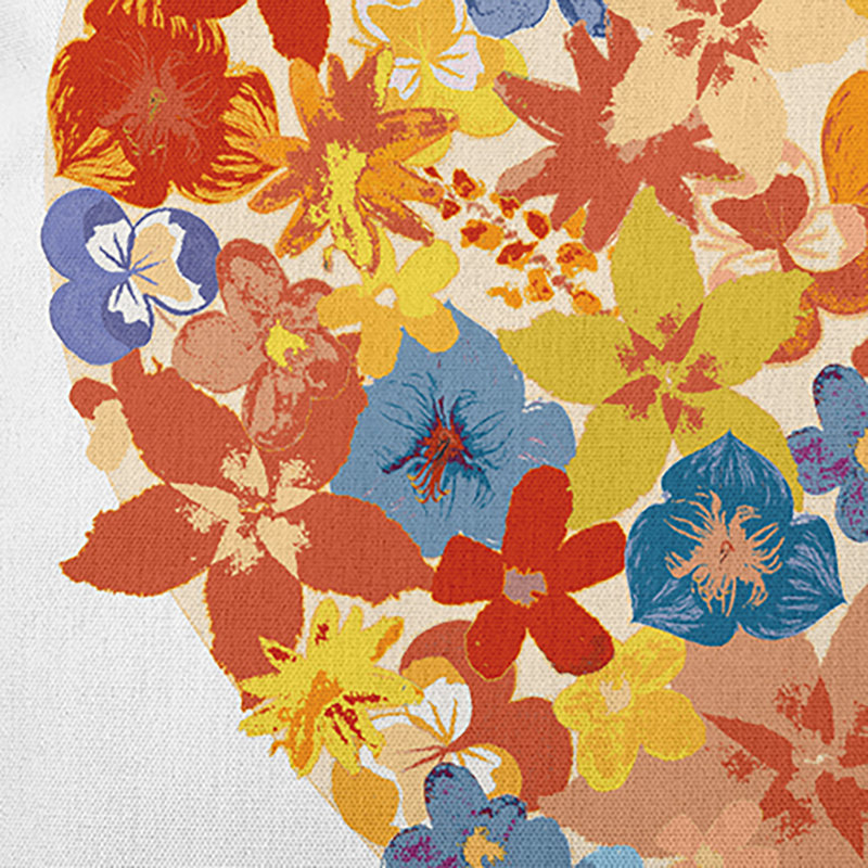 Coussin décoratif en polyester floral, H 26 po x l 26 po, Carré