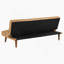 Canapé-lit convertible avec structure à ressort sinueux, pieds en bois rétro et capitonnage biscuit, idéal pour les espaces de vie contemporains-883310069