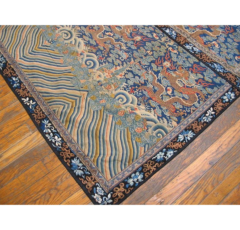 Early 19th Century Silk Chinese Kesi Dragon Embroidery ( 4' x 5' - 122 x 152 )