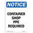 Container Shop PPE Required Sign