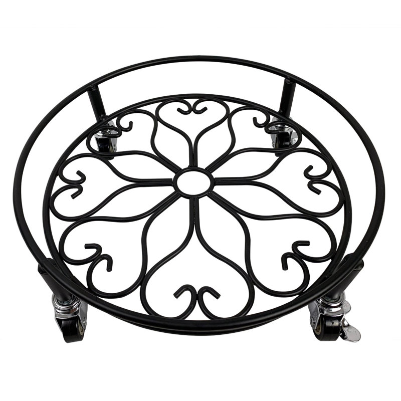 Plateau pour plante en métal Banush, Noir, 16,8 po x 4,75 po
