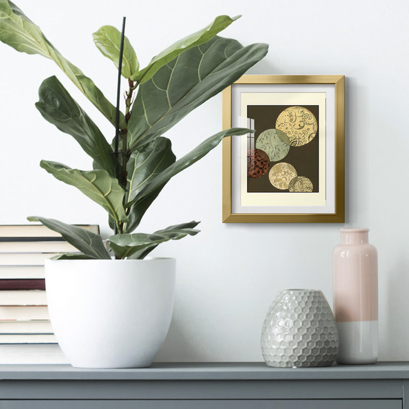 Small Pattern Composition I -Framed Print, Gold