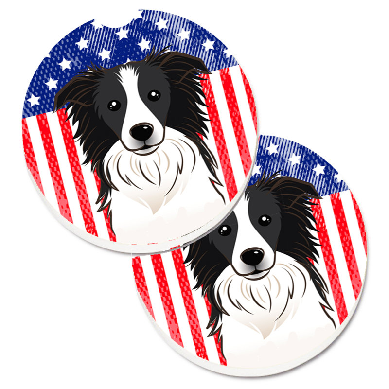 Sous-verre american flag, Border collie