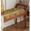 Banc vintage rétro en chêne et velours pour la chambre et le salon
