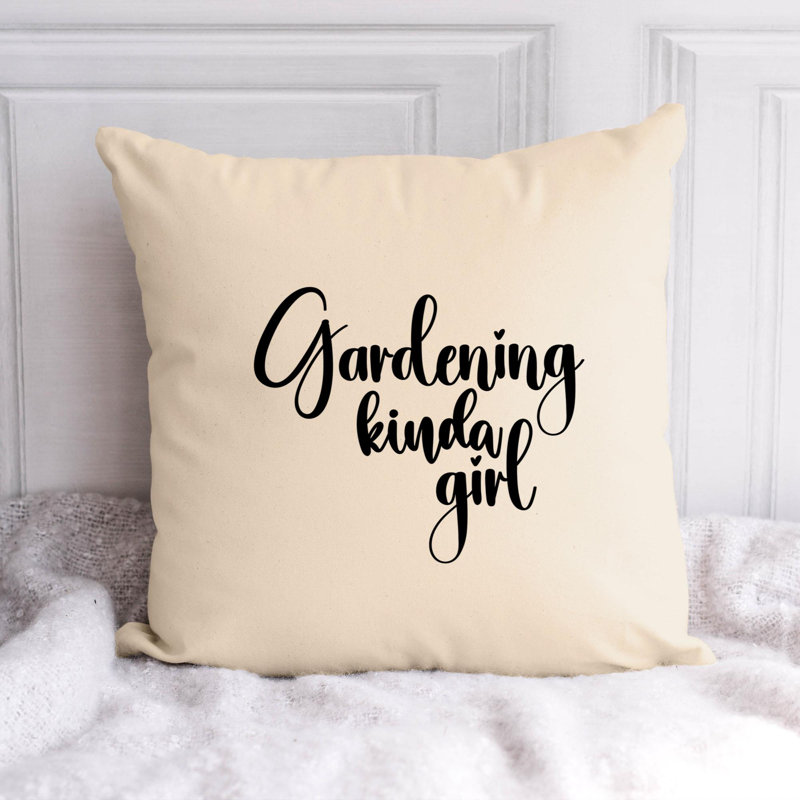 Citation amusante «Garden Lover» 619 - Coussin décoratif inclus, H 18 po x l 18 po