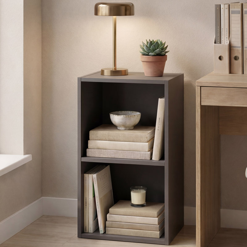 Gerardi 32cm W Standard Bookcase, 54 cm H x 32 cm W, Grey