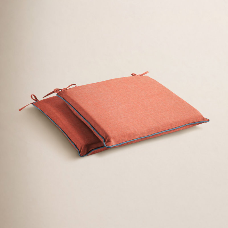 Deryn Outdoor Sunbrella Seat Cushion, Cast Coral Sunbrella® Plainweave, 2" H x 16" W x 19" D
