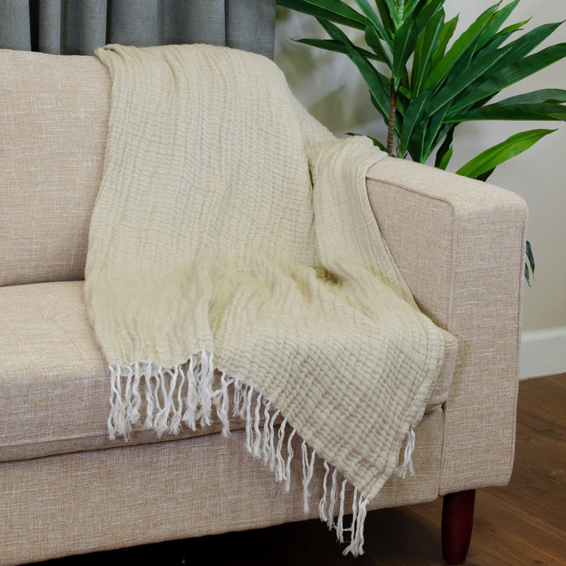 Arkeria Intermezzo 100% Cotton Throw, Taupe