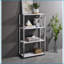Bibliothèque Tennos Modern 4-Tier White & amp; Finition chromée | Blanc | Métal
